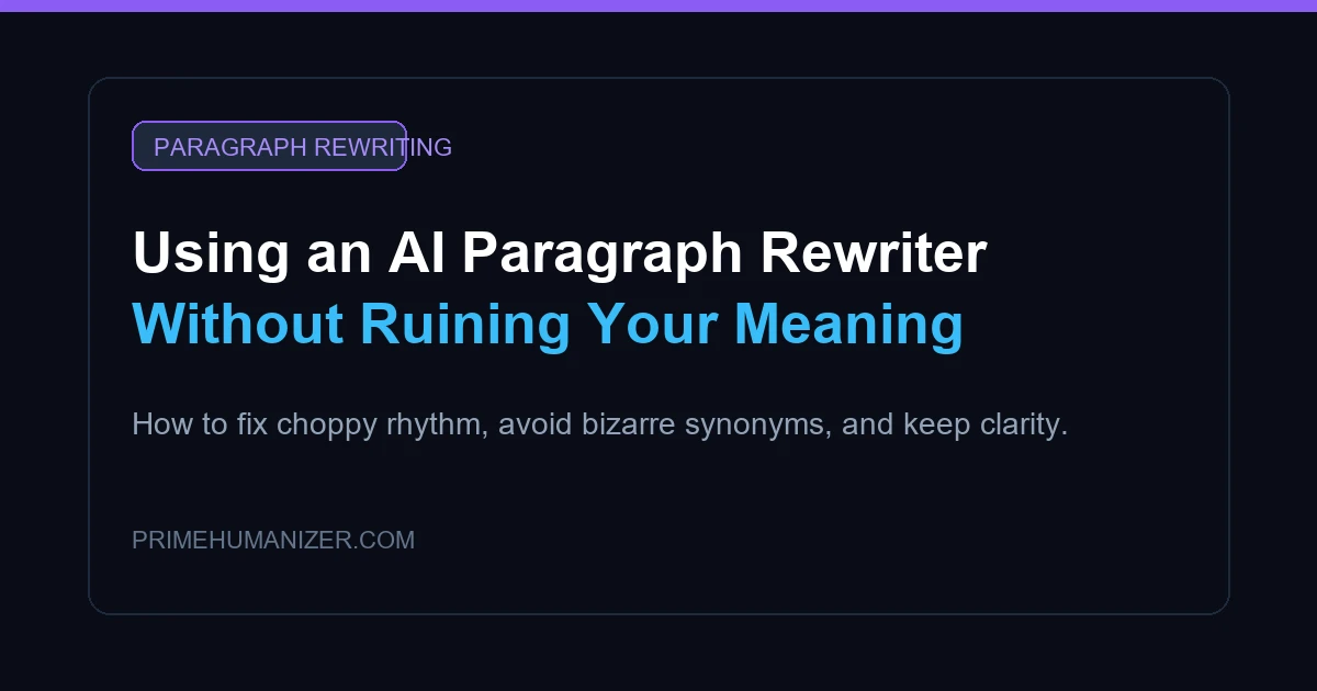 How to Use an AI Paragraph Rewriter Without Losing Meaning (2026 Guide)