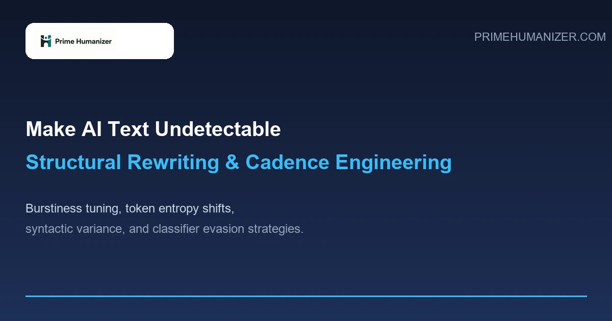 How to Make AI Text Undetectable: Structural Rewriting & Cadence Engineering