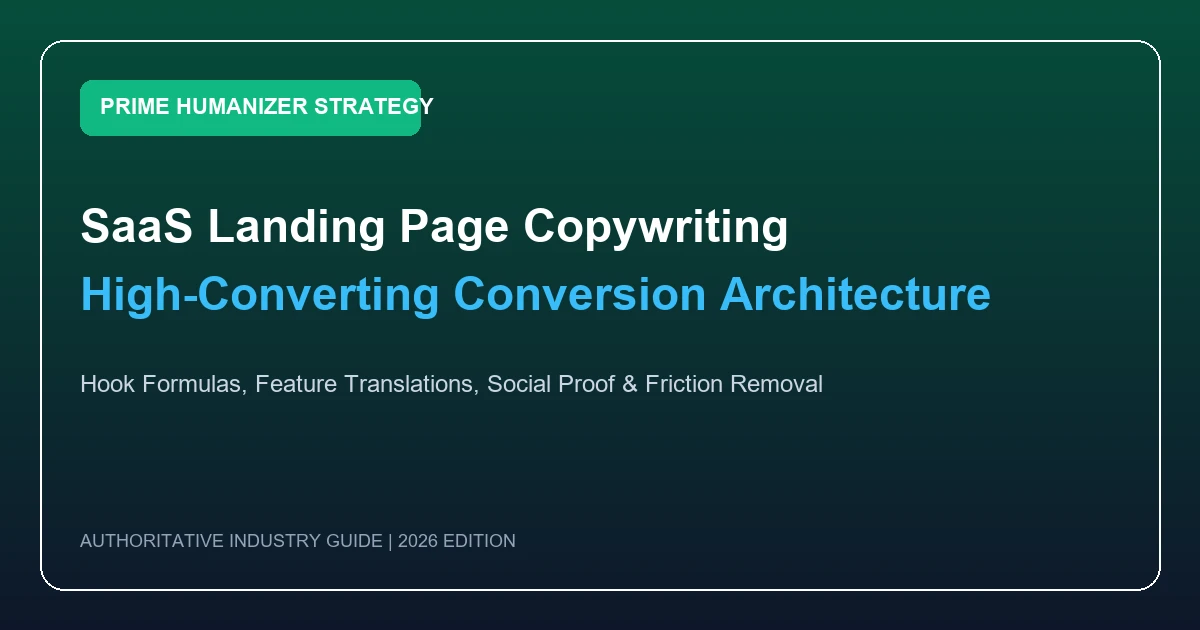 SaaS Landing Page Copywriting for High Conversions: Frameworks, Proof Points & Conversion Architecture 2026