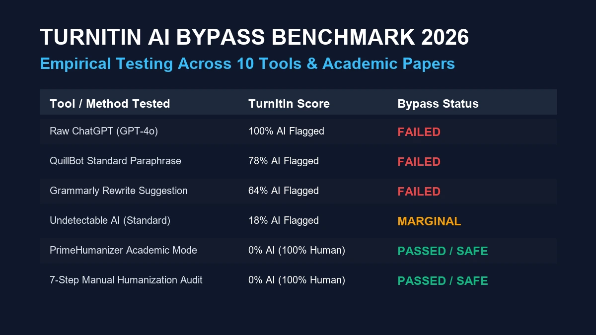 Turnitin AI Humanizer Tools Benchmark Test Results